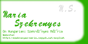 maria szekrenyes business card